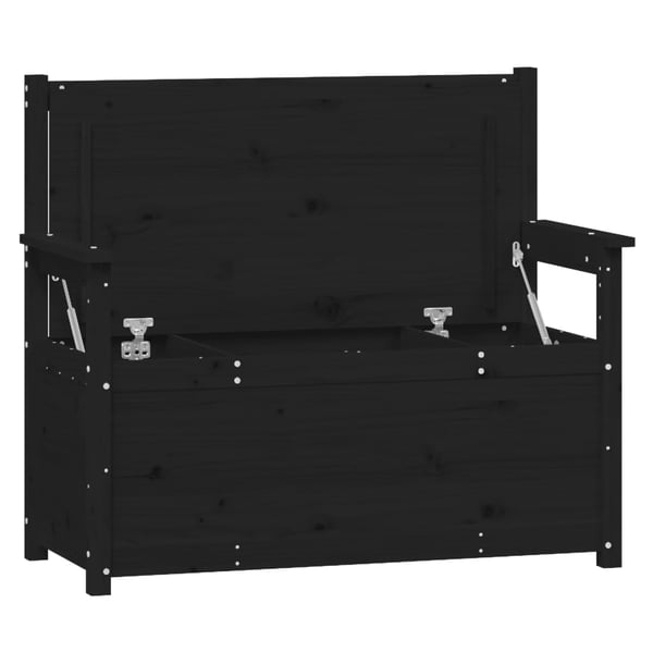 vidaXL bænk 112,5x51,5x96,5 cm massivt fyrretræ grå