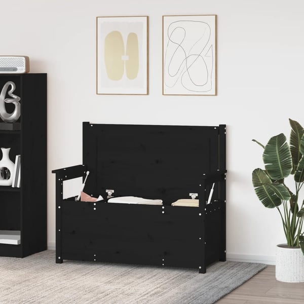 vidaXL bænk 112,5x51,5x96,5 cm massivt fyrretræ grå