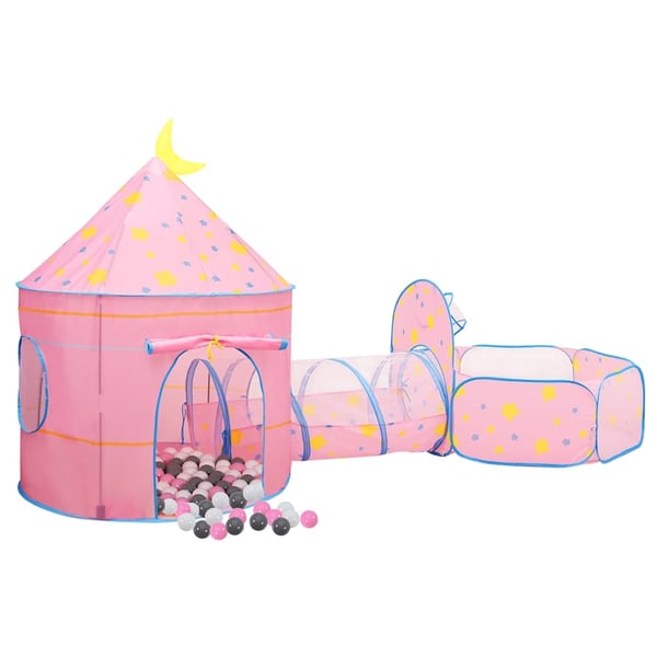 vidaXL Leketelt med 250 baller rosa 301x120x128 cm