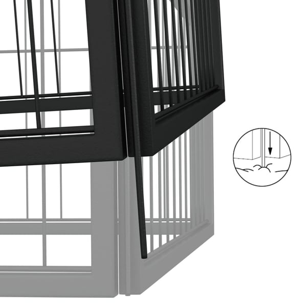 vidaXL 18-panels hundegård 50x100 cm pulverlakeret stål sort