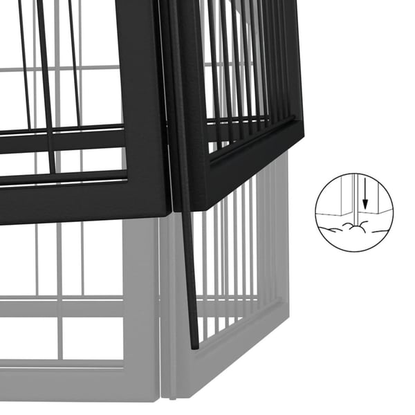 vidaXL 10-panels hundegård 50x100 cm pulverlakeret stål sort