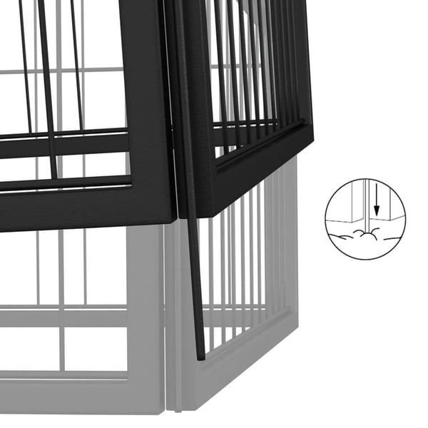 vidaXL 20-panels hundegård 50x100 cm pulverlakeret stål sort