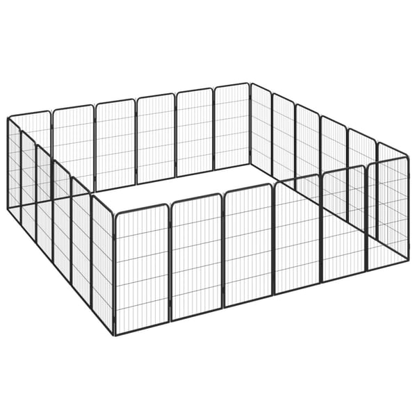vidaXL 24-panels hundegård 50x100 cm pulverlakeret stål sort