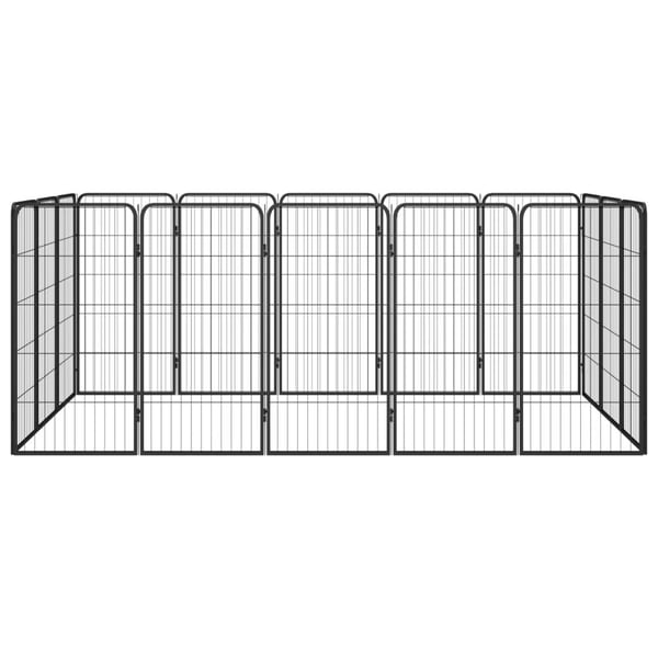 vidaXL 16-panels hundegård 50x100 cm pulverlakeret stål sort