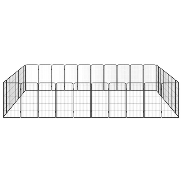 vidaXL 36-panels hundegård 50x100 cm pulverlakeret stål sort