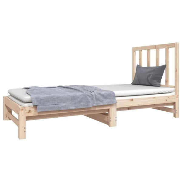 vidaXL Uttrekkbar dagseng 2x(90x190) cm heltre furu