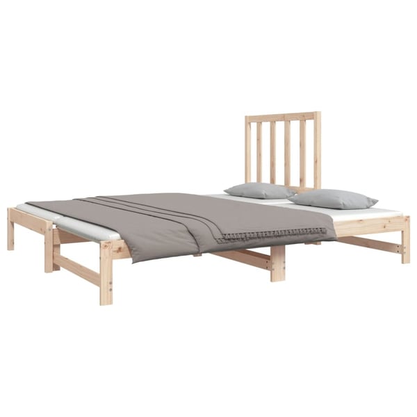 vidaXL Uttrekkbar dagseng 2x(90x190) cm heltre furu