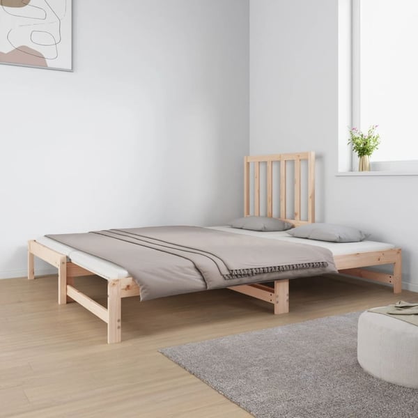 vidaXL Uttrekkbar dagseng 2x(90x190) cm heltre furu