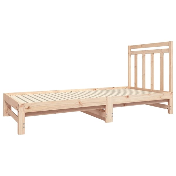 vidaXL Uttrekkbar dagseng 2x(90x190) cm heltre furu