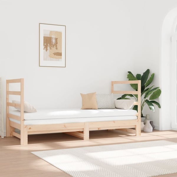 vidaXL Uttrekkbar dagseng 2x(90x190) cm heltre furu
