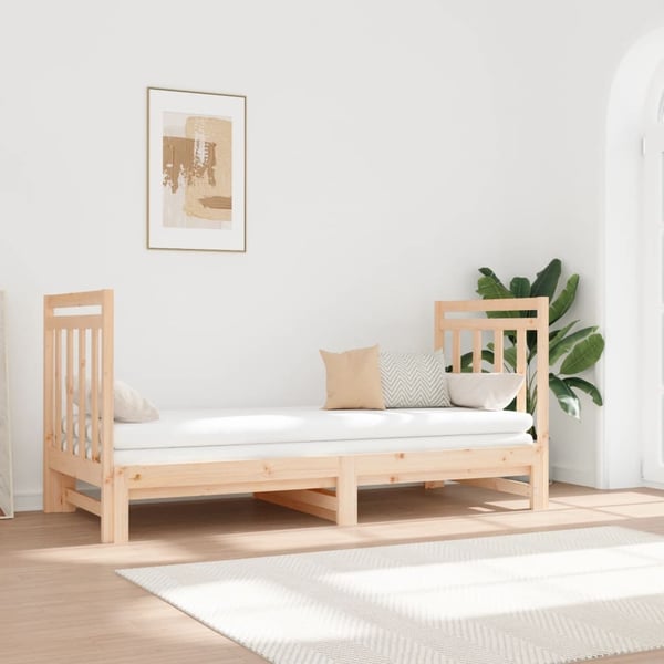 vidaXL Uttrekkbar dagseng 2x(90x190) cm heltre furu