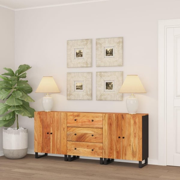 vidaXL 3 st Sideboards massivt trä akacia