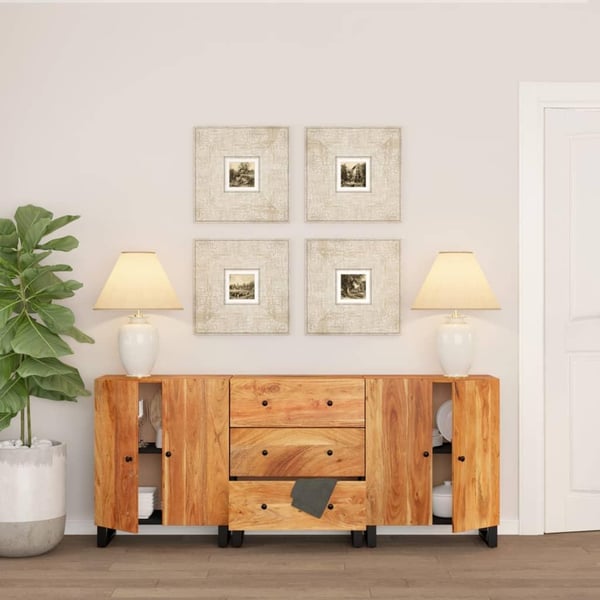 vidaXL 3 st Sideboards massivt trä akacia