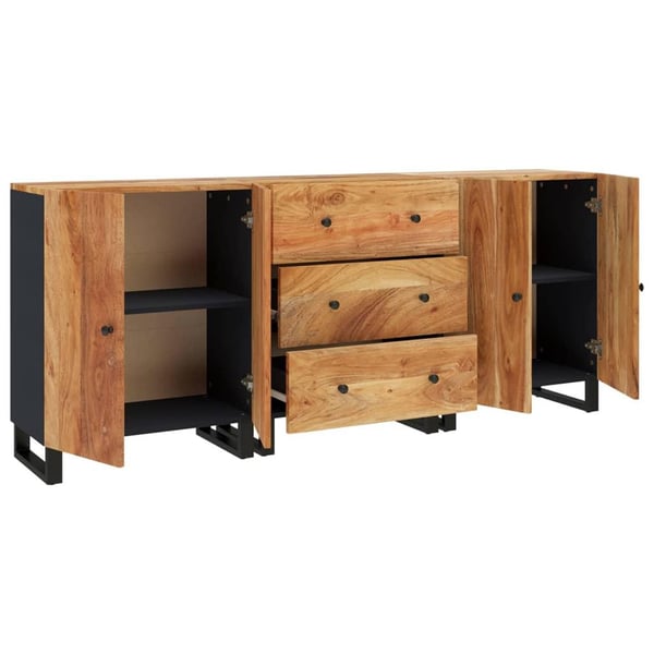 vidaXL 3 st Sideboards massivt trä akacia