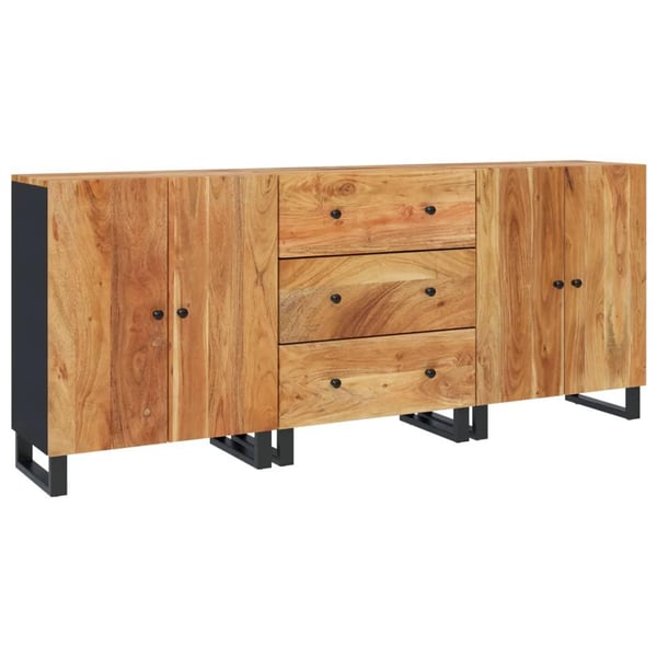 vidaXL 3 st Sideboards massivt trä akacia