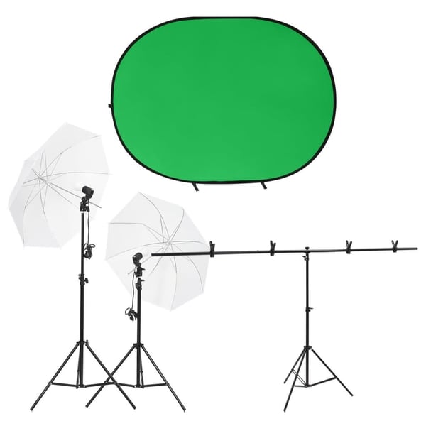 vidaXL fotostudiesæt med lampesæt og fotobaggrund