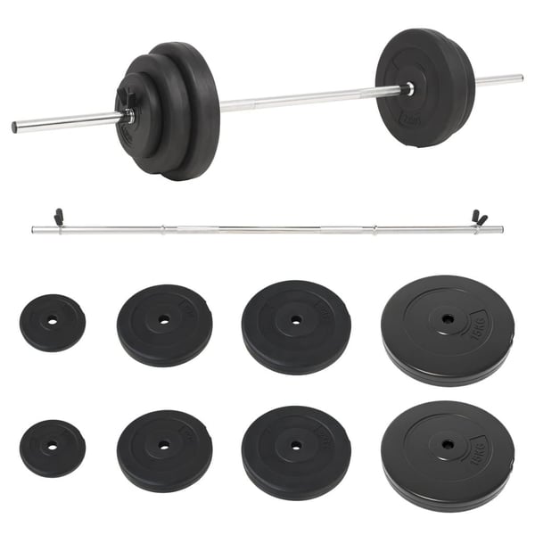 vidaXL Vektstangsett med skiver 60 kg