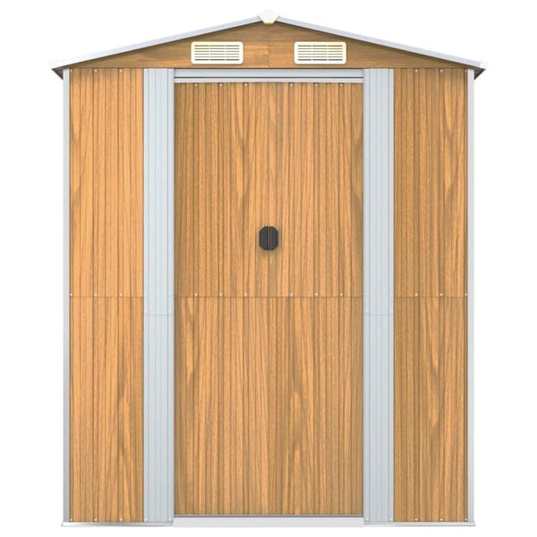 vidaXL haveskur 192x440x223 cm galvaniseret stål lysebrun