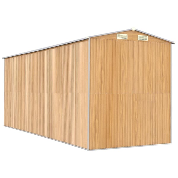vidaXL haveskur 192x523x223 cm galvaniseret stål lysebrun