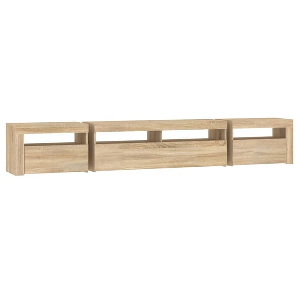 vidaXL TV-benk med LED-lys sonoma eik 240x35x40 cm