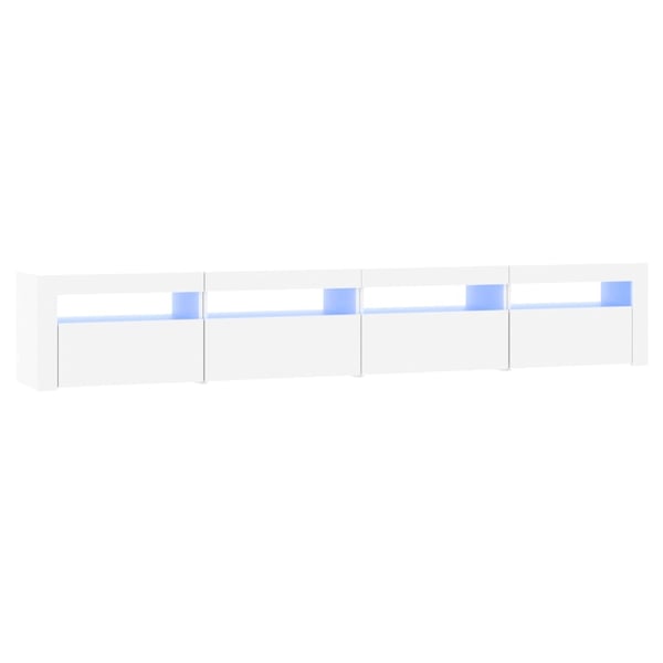 vidaXL TV-benk med LED-lys hvit 240x35x40 cm