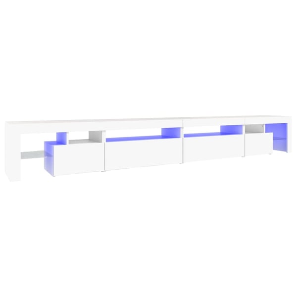 vidaXL TV-benk med LED-lys hvit 290x36,5x40 cm