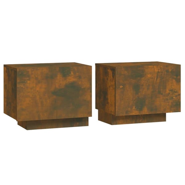 vidaXL Nattbord røkt eik 100x35x40 cm konstruert tre