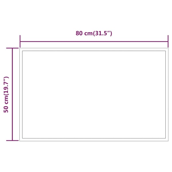vidaXL Kylpyhuoneen LED-peili 50x80 cm