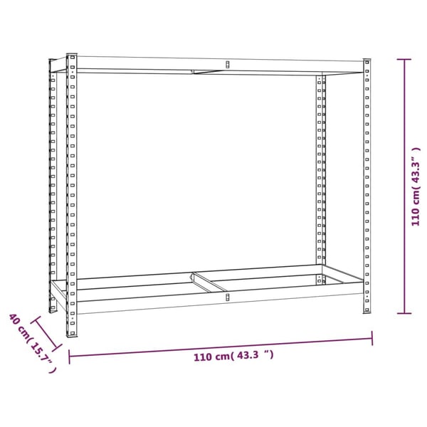 vidaXL Dekkstativer 2 lag 4 stk sølv 110x40x110 cm stål
