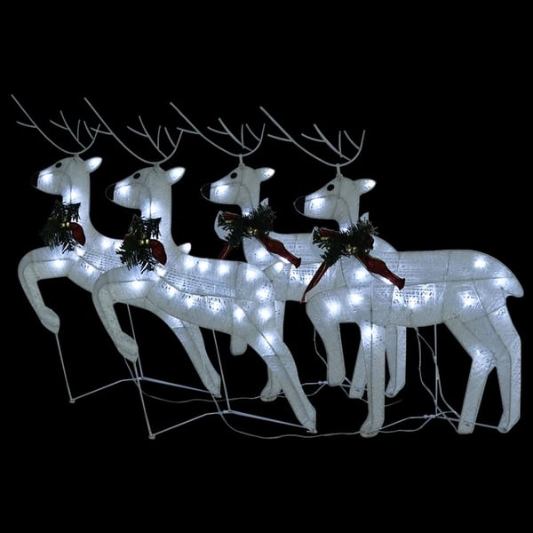vidaXL Julereinsdyr 4 stk hvit 80 LED