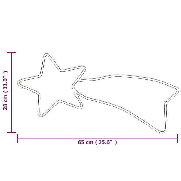 vidaXL Julekometfigurer med 48 LED 2 stk varmhvit 65x28 cm