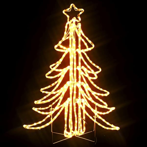 vidaXL Sammenleggbare LED-juletrefigurer 2 stk varmhvit 87x87x93 cm