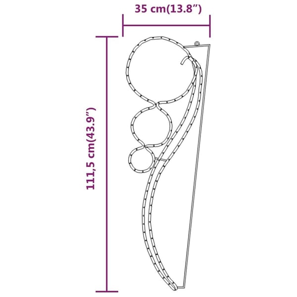 vidaXL Kuleformede taulys 16 stk varmhvit 111,5x35x4,5 cm