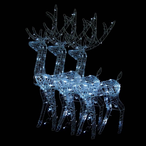 vidaXL Julereinsdyr akryl 3 stk 120 cm kaldhvit