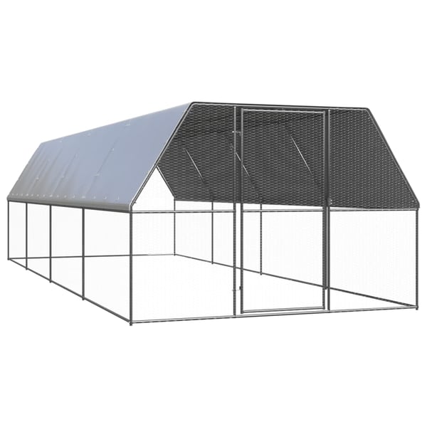 vidaXL hønsegård 3x8x2 m galvaniseret stål