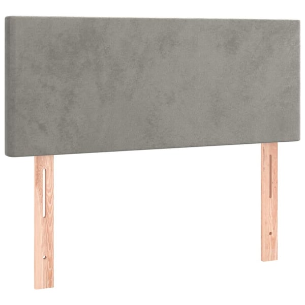 vidaXL sengegavl 90x5x78/88 cm fløjl lysegrå
