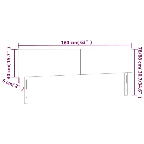 vidaXL sengegavle 2 stk. 80x5x78/88 cm stof cremefarvet