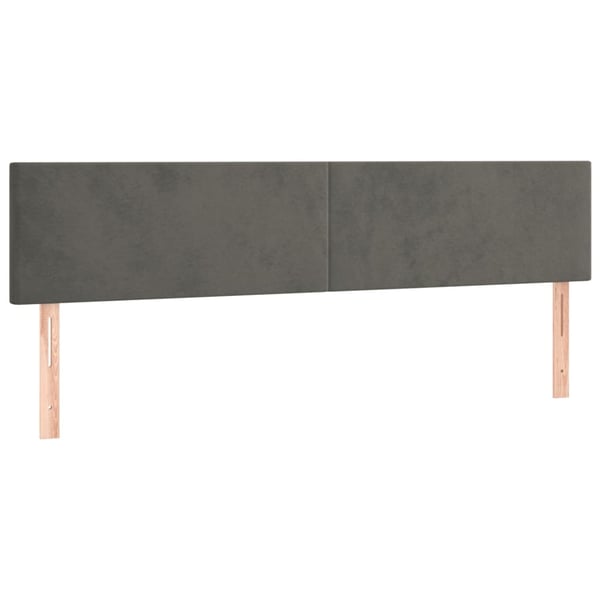 vidaXL sengegavle 2 stk. 100x5x78/88 cm fløjl mørkegrå