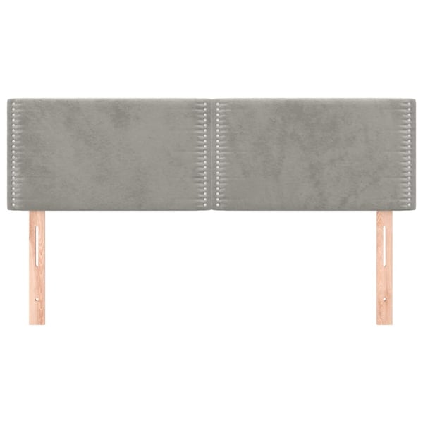vidaXL sengegavle 2 stk. 72x5x78/88 cm fløjl lysegrå