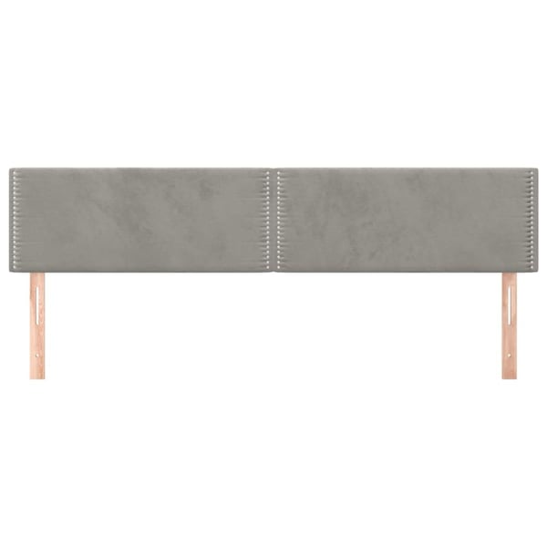 vidaXL sengegavle 2 stk. 100x5x78/88 cm fløjl lysegrå