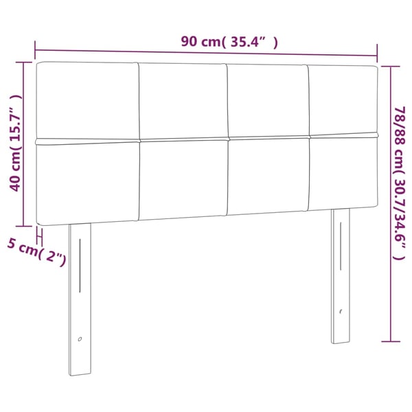 vidaXL sengegavl 90x5x78/88 cm stof mørkegrå