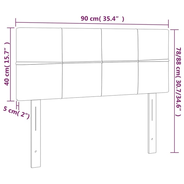 vidaXL sengegavl 90x5x78/88 cm stof gråbrun