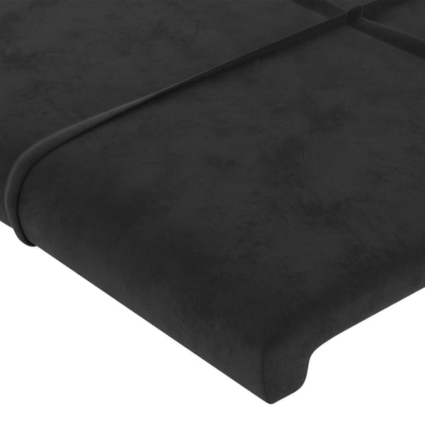 vidaXL sengegavl 90x5x78/88 cm fløjl sort