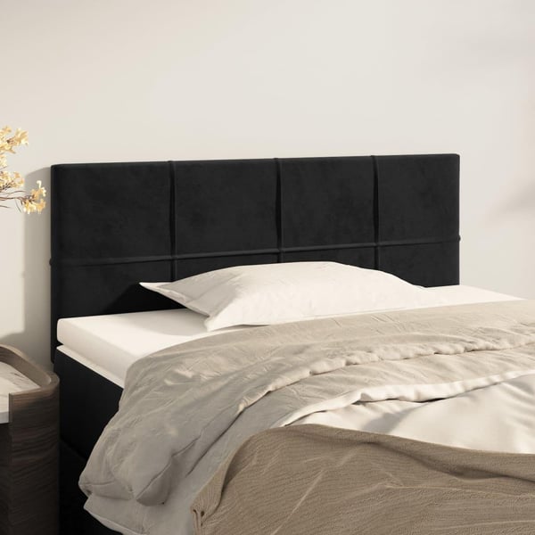 vidaXL sengegavl 90x5x78/88 cm fløjl sort