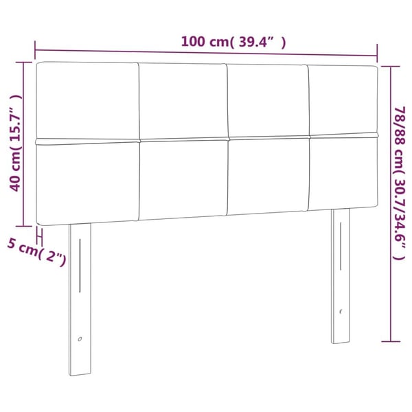 vidaXL Sänggavel taupe 100 x 5 x 78/88 cm tyg