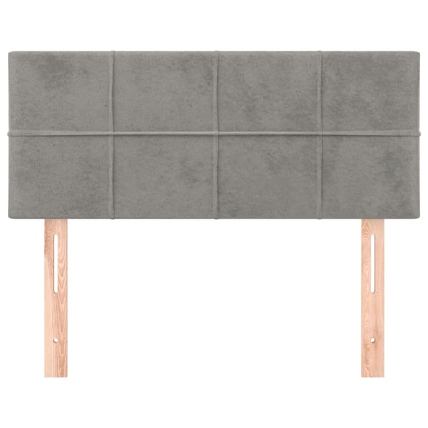 vidaXL sengegavl 100x5x78/88 cm fløjl lysegrå
