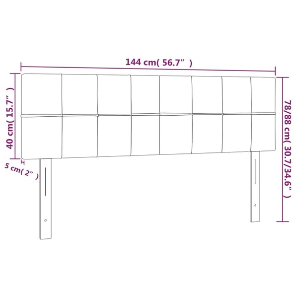 vidaXL sengegavle 2 stk. 72x5x78/88 cm fløjl mørkegrå