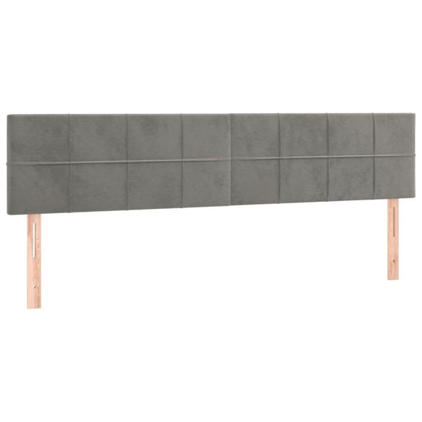 vidaXL sengegavle 2 stk. 80x5x78/88 cm fløjl lysegrå