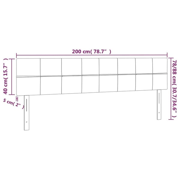 vidaXL sengegavle 2 stk. 100x5x78/88 cm stof gråbrun