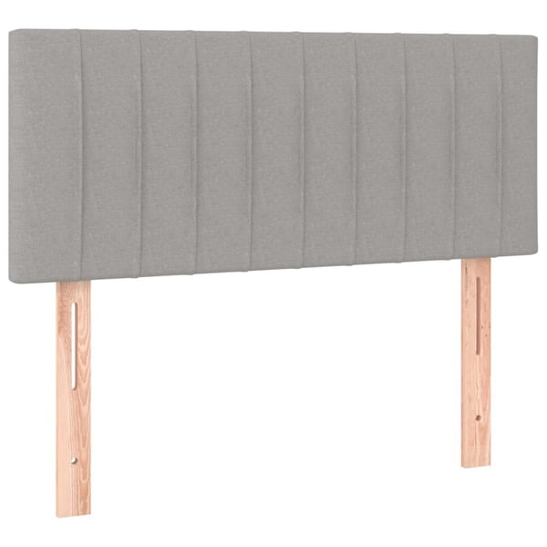vidaXL sengegavl 80x5x78/88 cm stof lysegrå